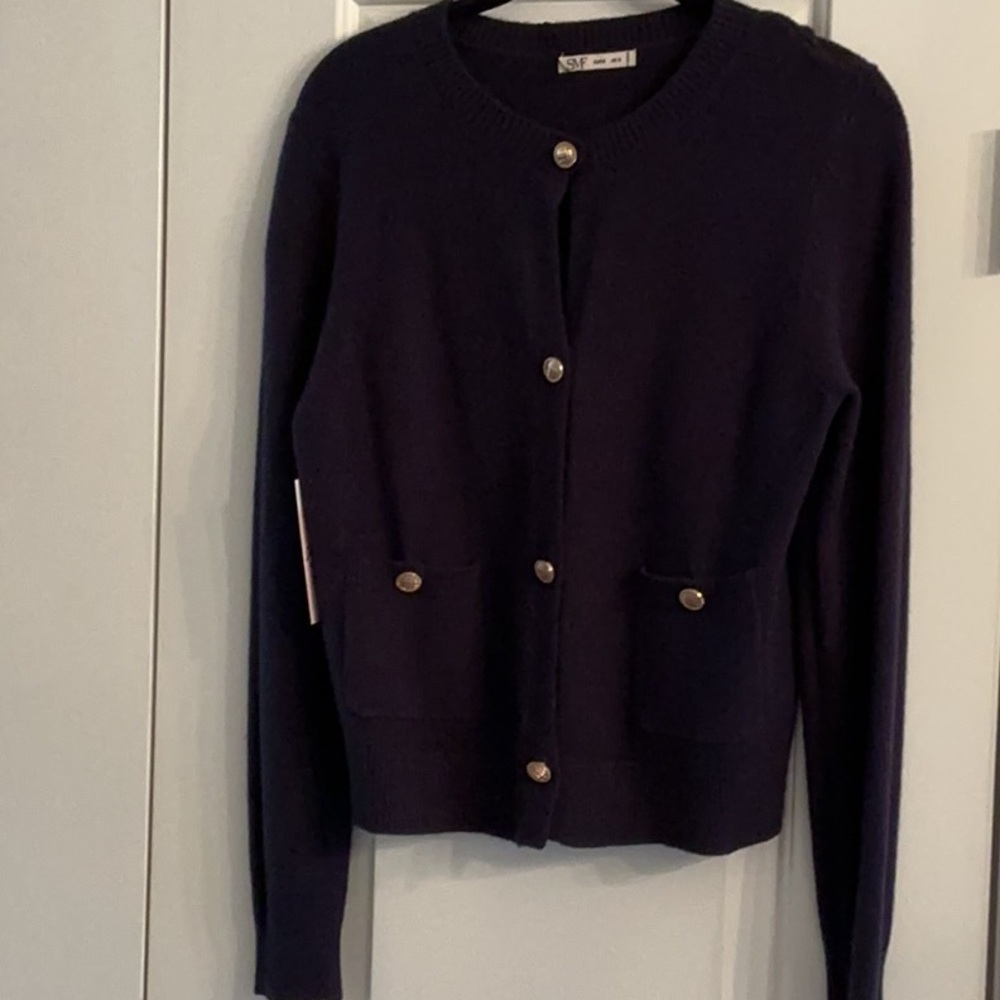 🆕SMF! Navy Blue Luxe Cardigan